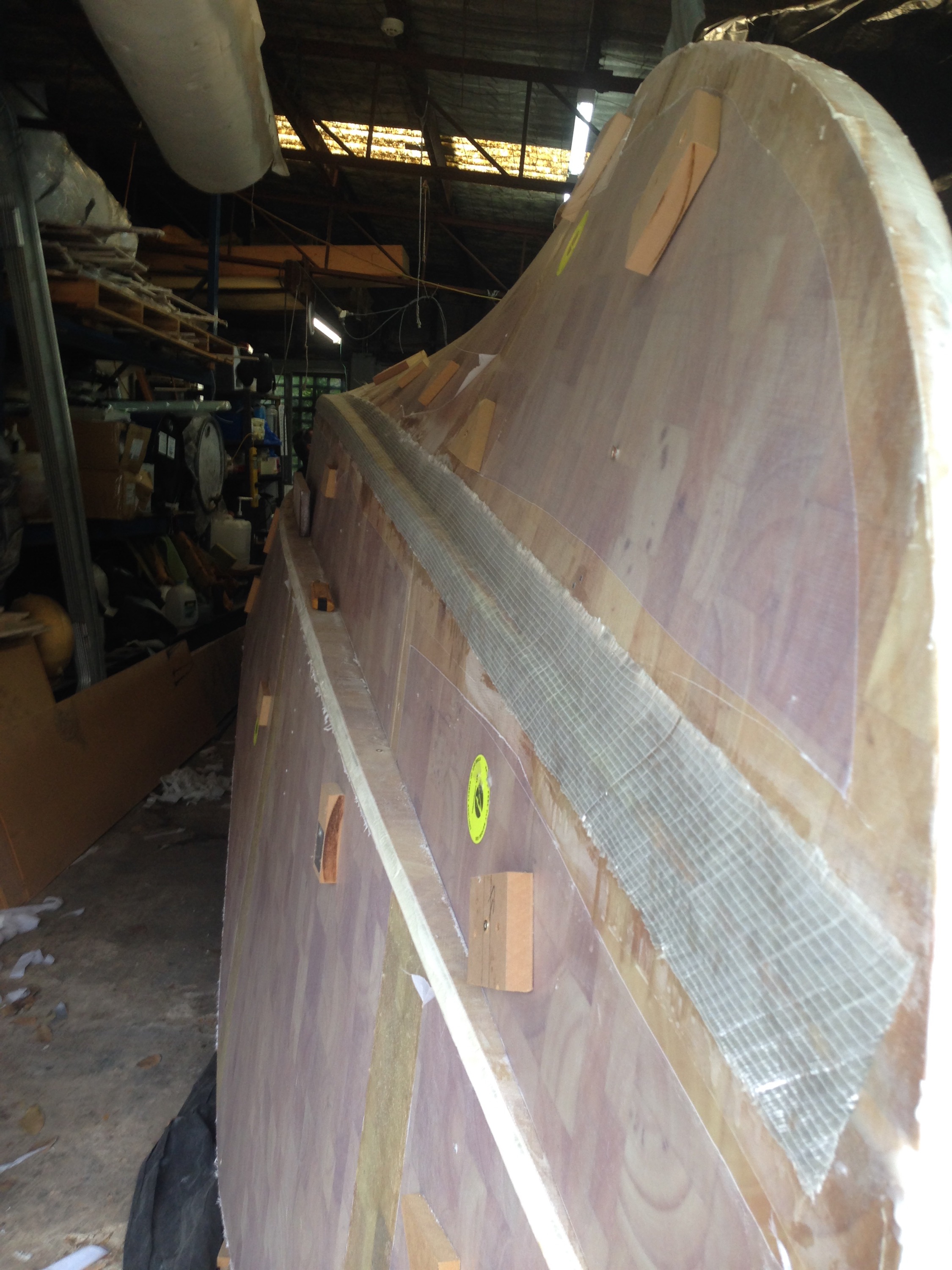 Hull 2 planked. Hull 1 joined. | boatbuildingboys